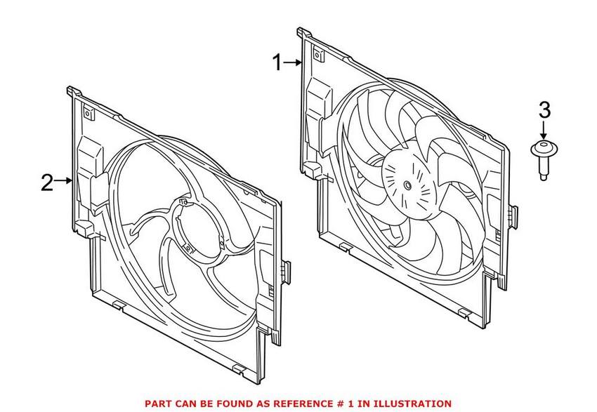 BMW Engine Cooling Fan Assembly - Front 17428625440